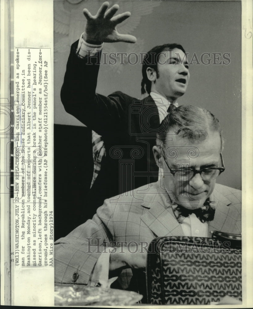 1974 Press Photo Sam Garrison &amp; Albert Jenner at House Judiciary Committee- Historic Images