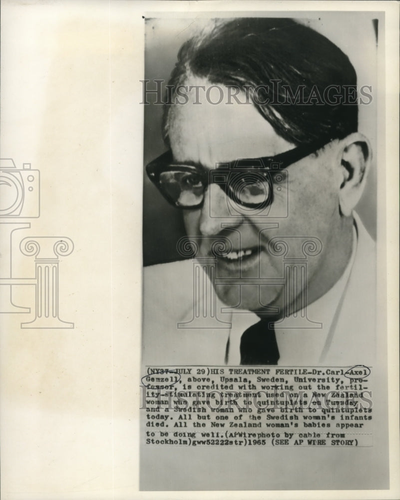 1965 Press Photo Dr. Carl-Axel Gemzell discovered fertility treatment
