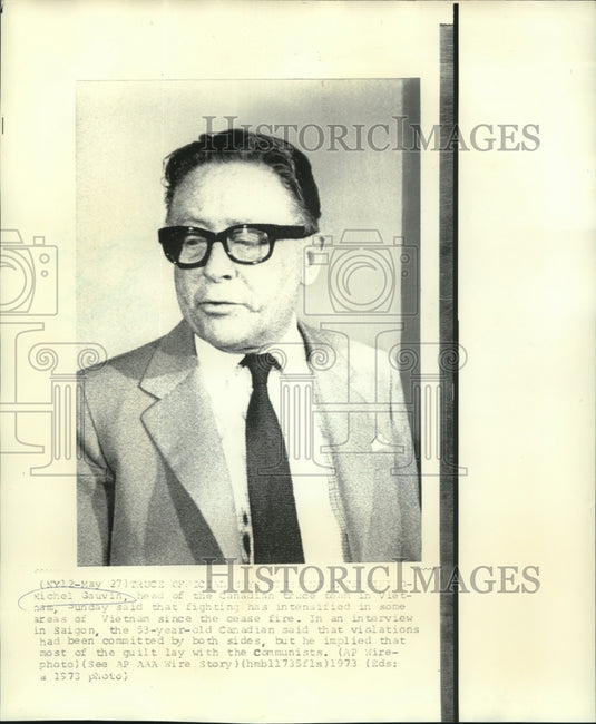 1973 Press Photo Michel Gauvin, head of truce team in Vietnam - now03002