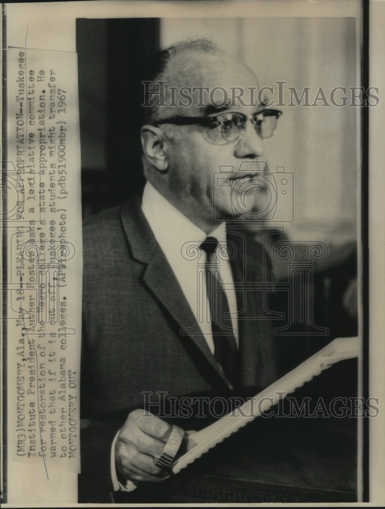 Load image into Gallery viewer, 1967 Press Photo Luther Foster, Tuskegee Institute President, Montgomery, AL

