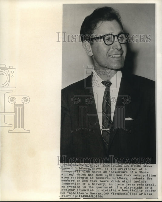 1964 Press Photo Howard Goldberg, originator of "Adventure of a Shoestring."