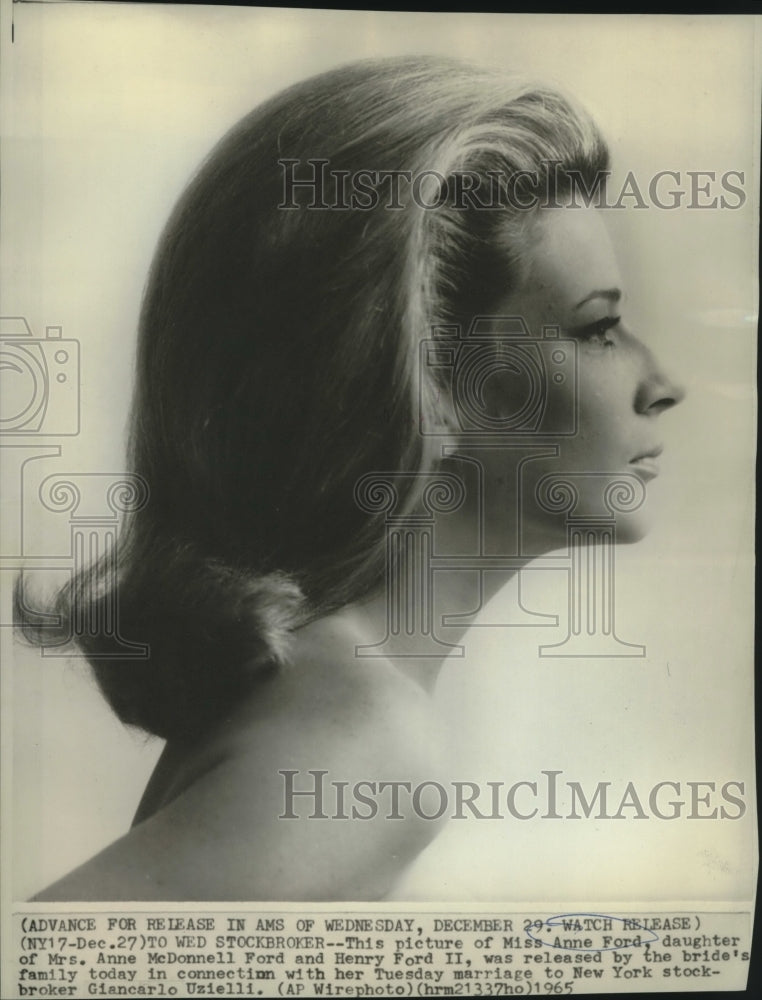 1965 Press Photo Anne Ford to marry stockbroker Giancarlo Uzielli. - now03394