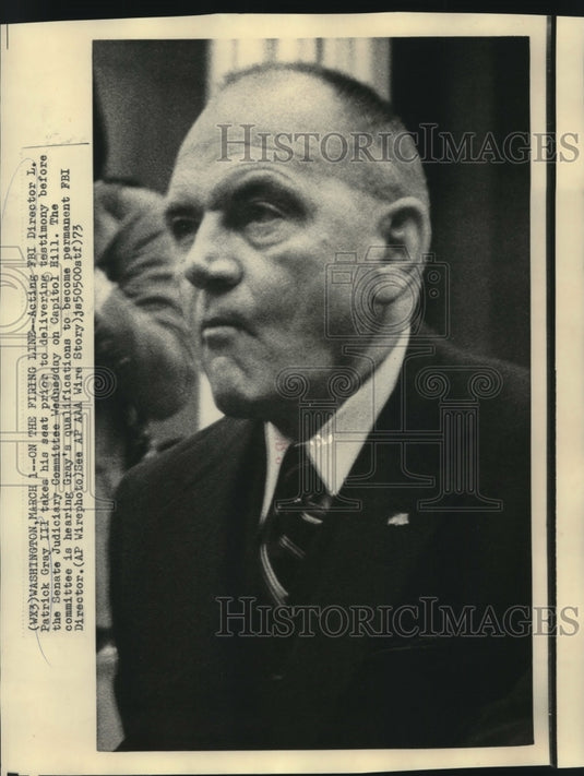 1973 Press Photo Acting FBI Director, Patrick Gray, III at Judiciary Committee