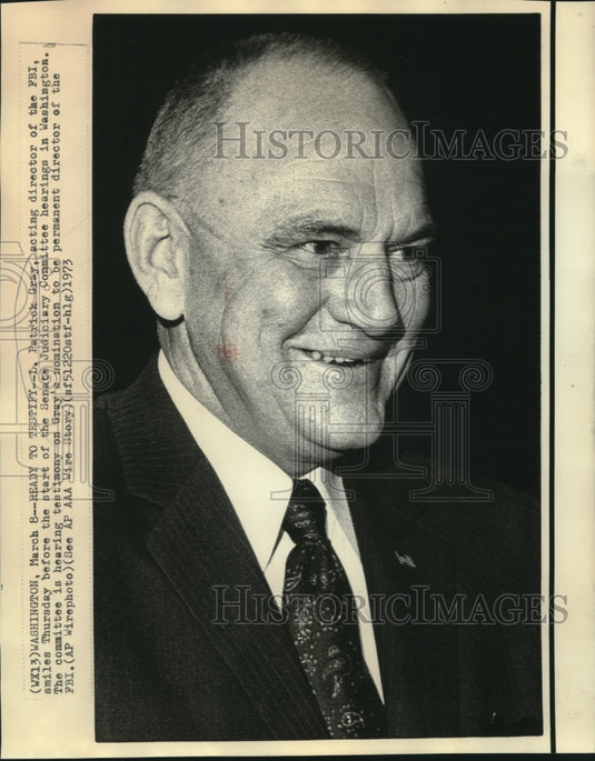 1973 Press Photo FBI Acting Director Patrick Gray at Senate Judiciary Committee