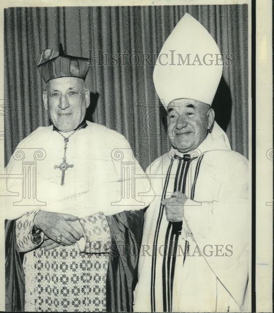 1968 Press Photo Cardinal Cushing & Bishop Greco at Mass in Alexandria