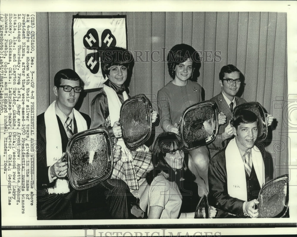 1970 Press Photo Top 4-H Presidential Award winners in Chicago, Illinois