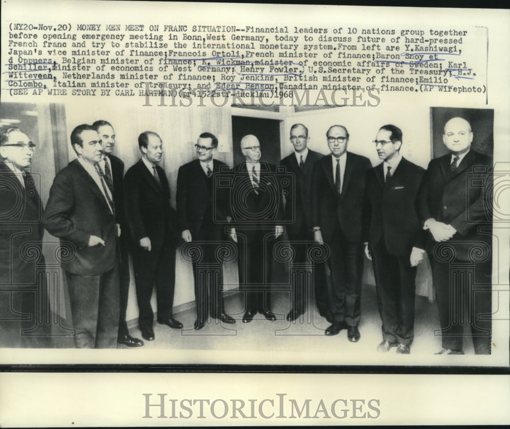 1968 Press Photo Henry Fowler and other finance ministers meet in West Germany