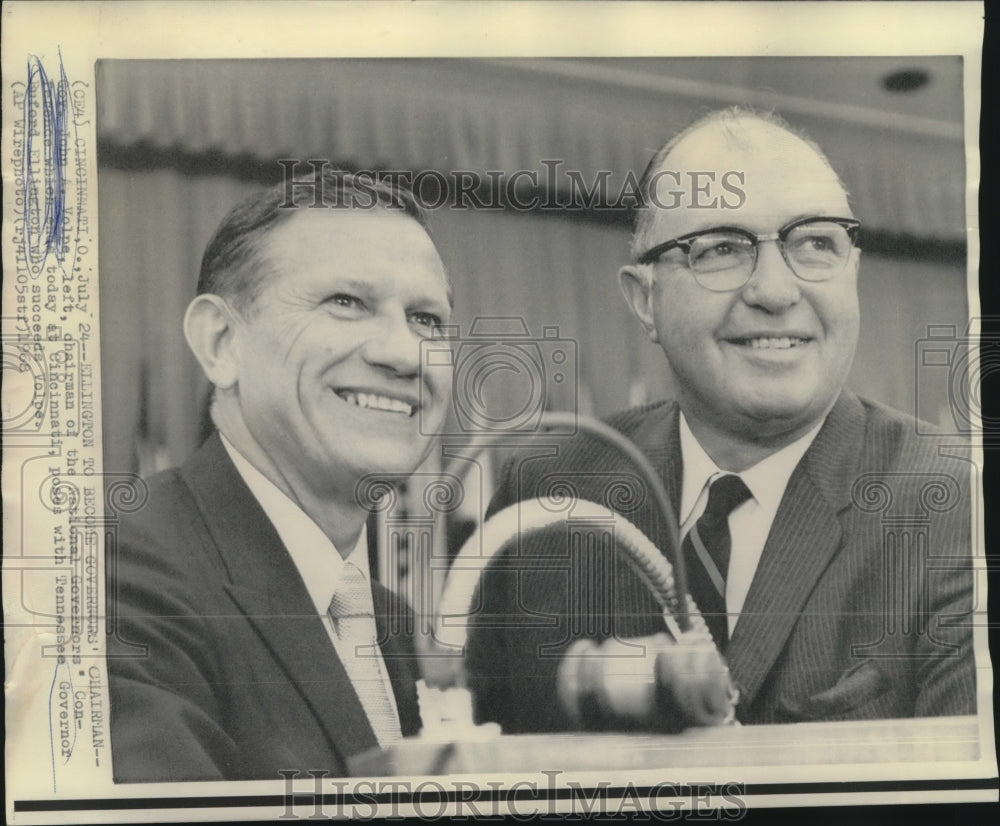 1968 Press Photo Governors Volpe & Ellington at National Governors' Conference