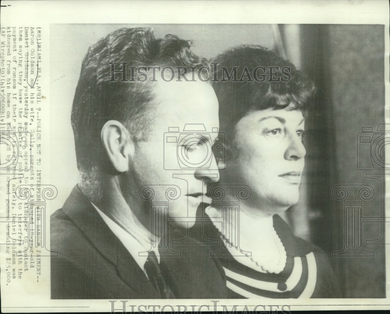 Load image into Gallery viewer, 1966 Press Photo Mr. &amp; Mrs. Aaron Goldman, parents of kidnapped Daniel Goldman
