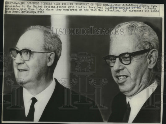 1965 Press Photo Goldberg confers with Italian President on Vietnam situation