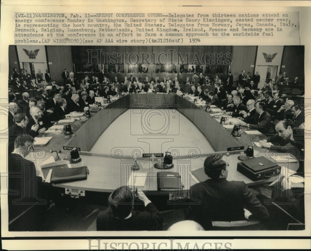 1974 Press Photo Energy Conference with 13 nations attending in Washingon