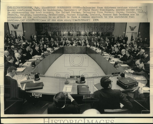 1974 Press Photo Energy Conference with 13 nations attending in Washingon