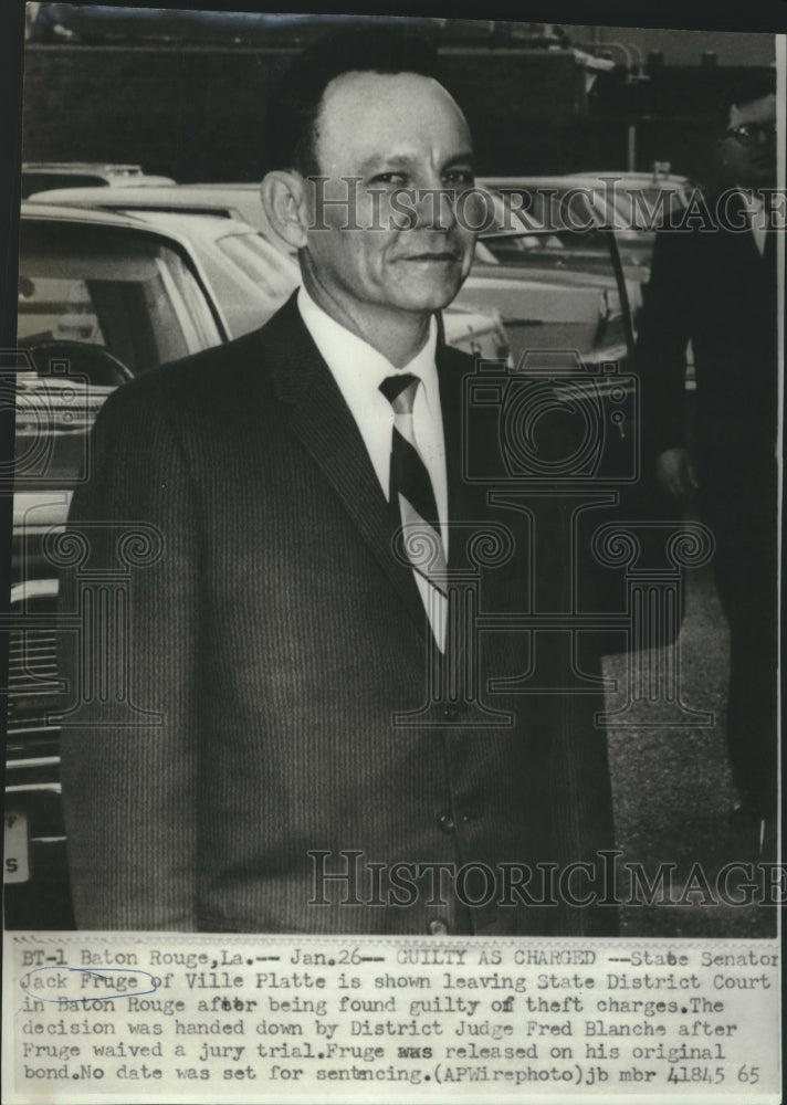 Load image into Gallery viewer, 1965 Press Photo State Senator Jack Fruge leaves Baton Rouge's District Court
