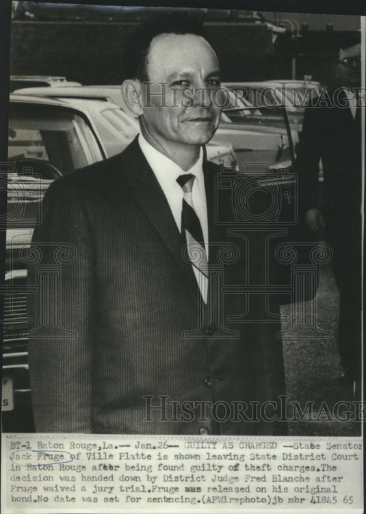 1965 Press Photo State Senator Jack Fruge leaves Baton Rouge's District Court