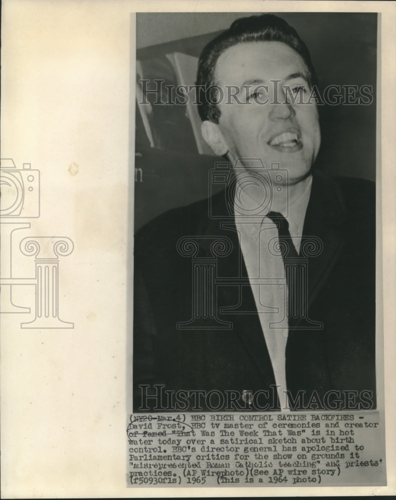 1964 Press Photo David Frost, BBC TV Master of Ceremonies - now04446