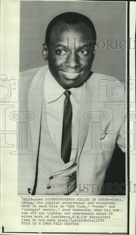 1964 Press Photo Ear Grant, popular entertainer and recording star - now04471
