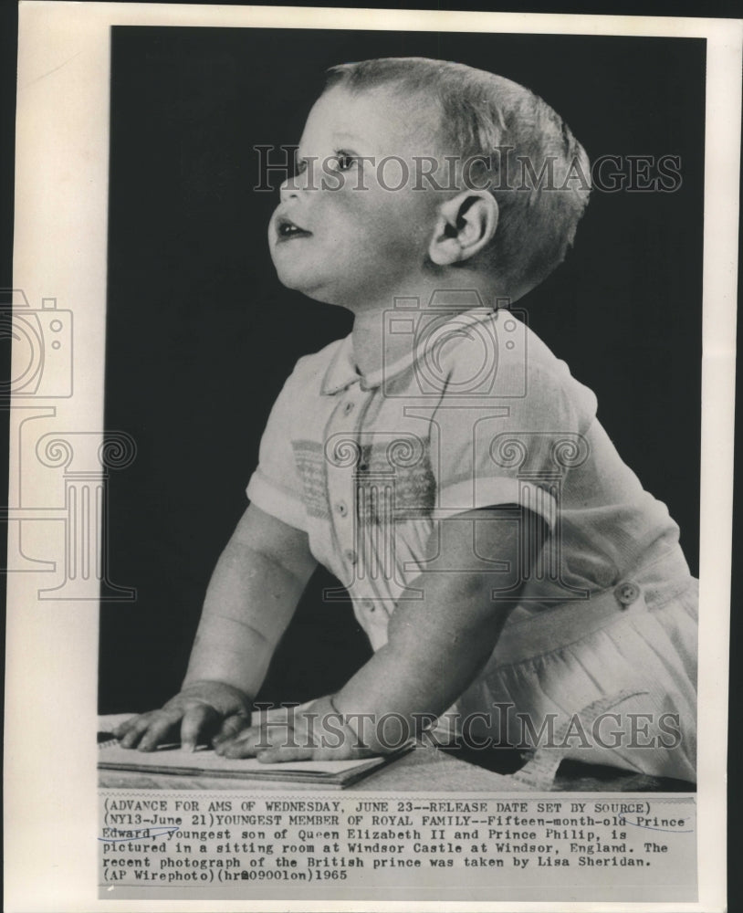 1965 Press Photo Fifteen-month-old Prince Edward, son of Queen Elizabeth II