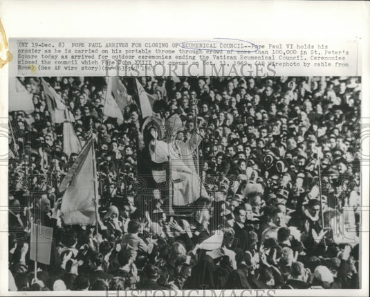 1965 Press Photo Pope Paul VI during outdoor ceremonies at St. Peter's Square