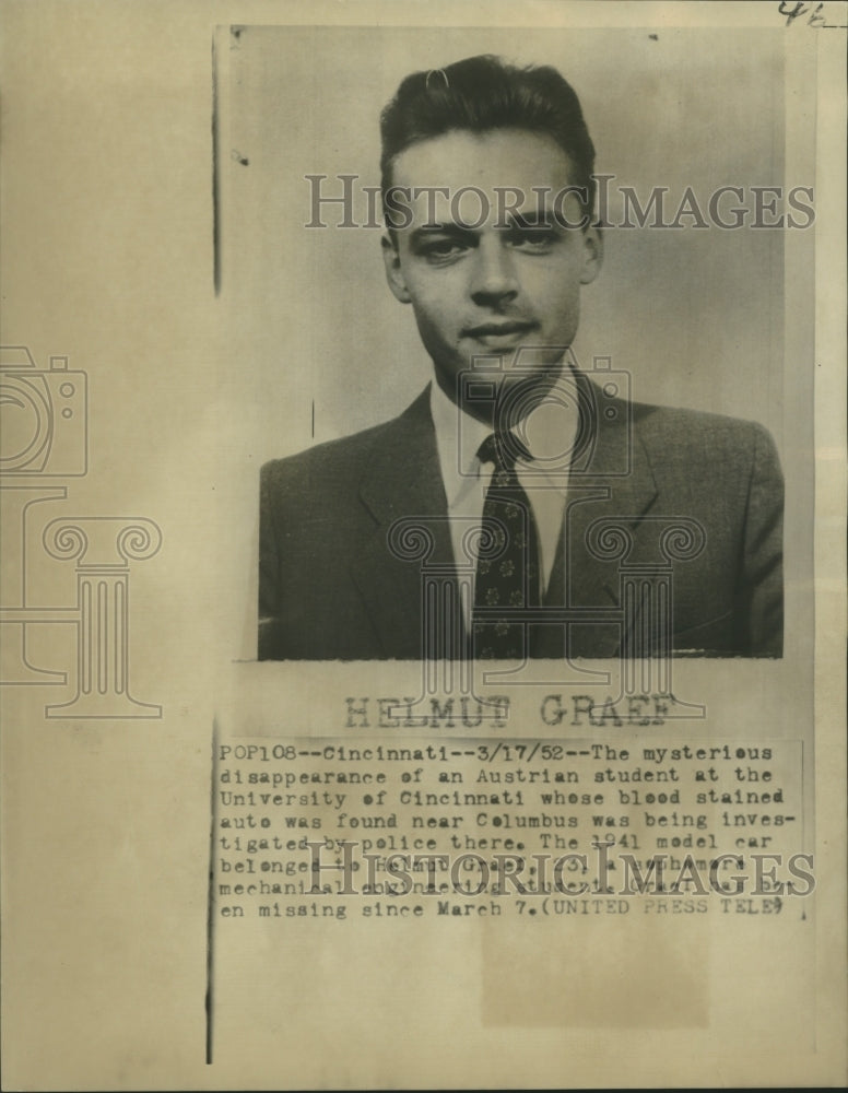1952 Press Photo University of Cincinnati student Helmut Graef - now04751