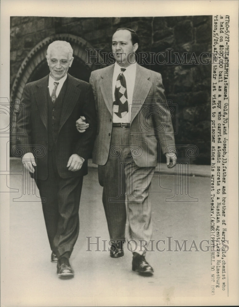1958 Press Photo Samuel &amp; Joseph Gold, father &amp; brother of spy Harry Gold