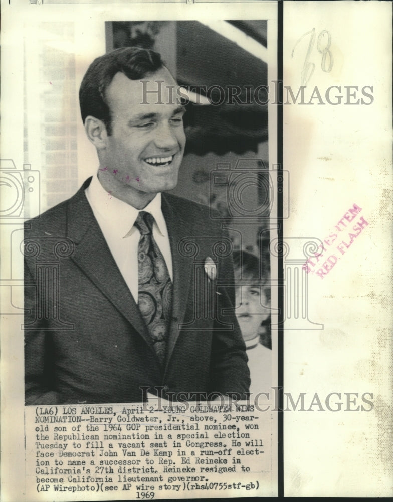 Load image into Gallery viewer, 1969 Press Photo Barry Goldwater, Jr., California Republican Congress nominee
