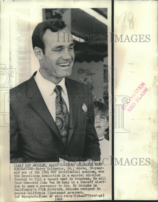 1969 Press Photo Barry Goldwater, Jr., California Republican Congress nominee