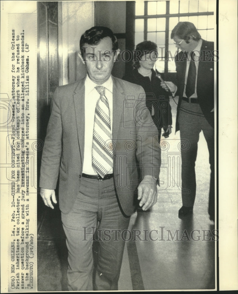 1972 Press Photo Orleans Parish inheritance tax collector Floyd Greene at court