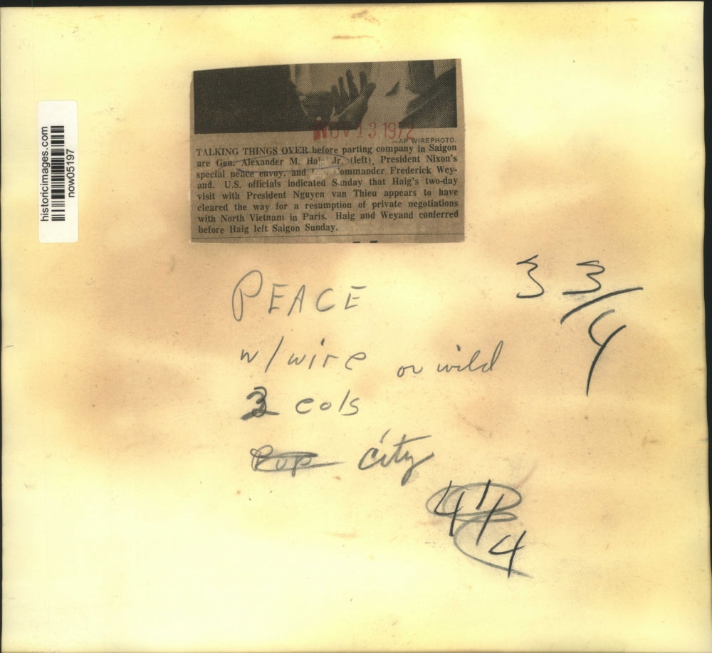 1972 Press Photo General Alexander Haig & Commander Weyand confer in Saigon.