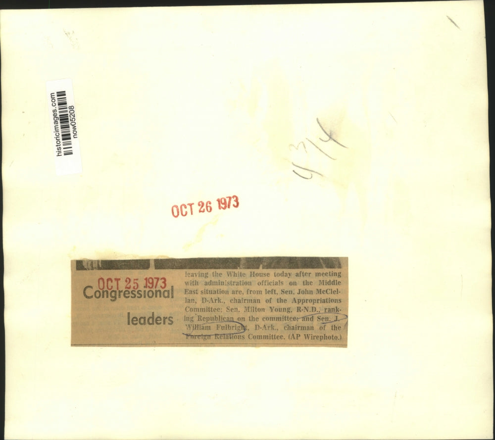 1973 Press Photo Senator Fulbright & other Congressional leaders at White House.