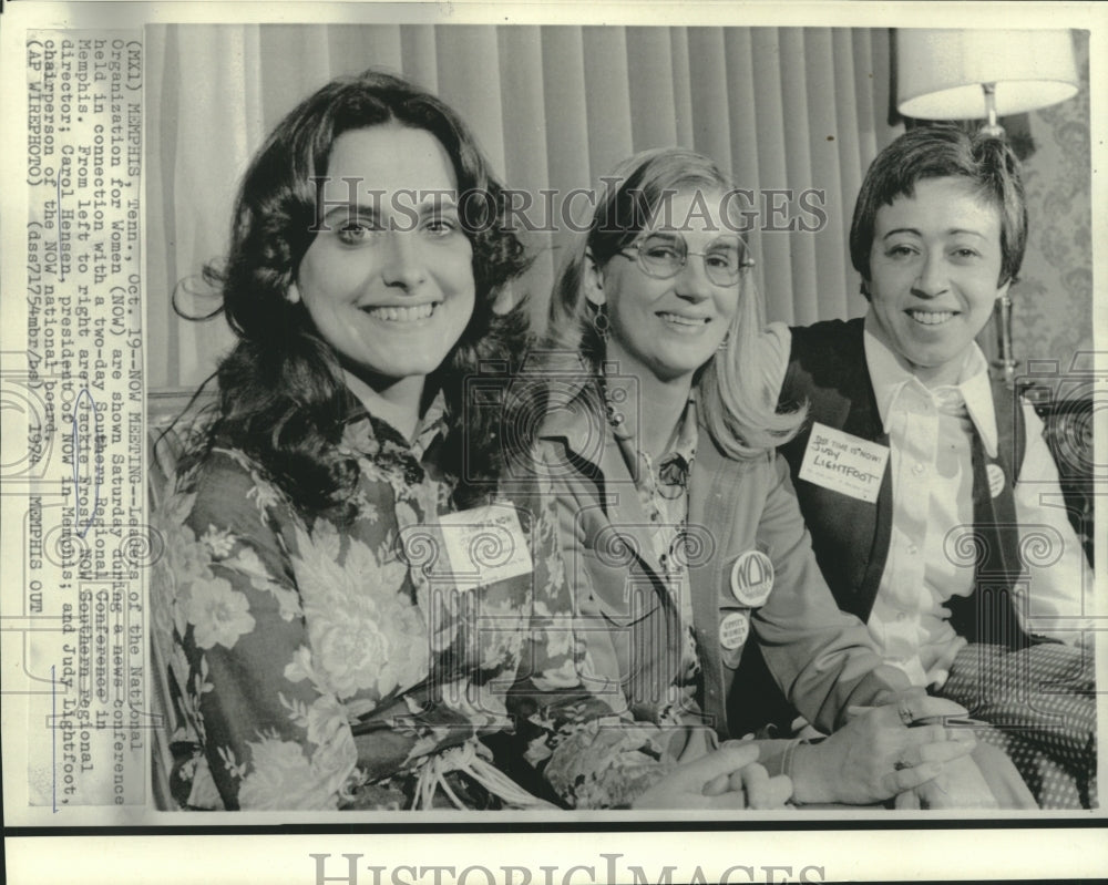 1974 Press Photo Jackie Frost, NOW Southern Director &amp; other members in Memphis