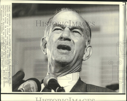 1970 Press Photo Sen. Fulbright speaks out at Senate Foreign Relations Committee