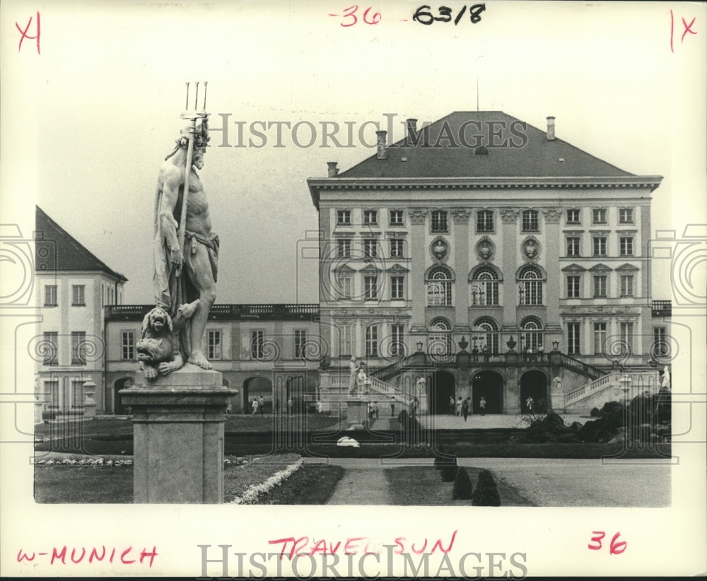 1985 Press Photo Munich's Nymphenberg Palace with baroque-rococo style and park