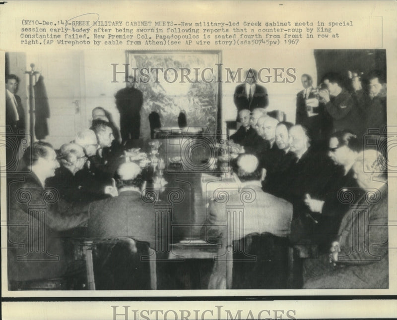 Load image into Gallery viewer, 1967 Press Photo New Greek military-led Cabinet meet in special session
