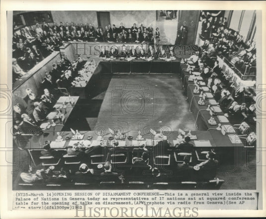 1962 Press Photo View of opening session at Palace of Nations in Geneva