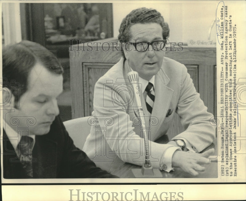 Load image into Gallery viewer, 1975 Press Photo Attorney General Guste &amp; others at House Appropriations meeting
