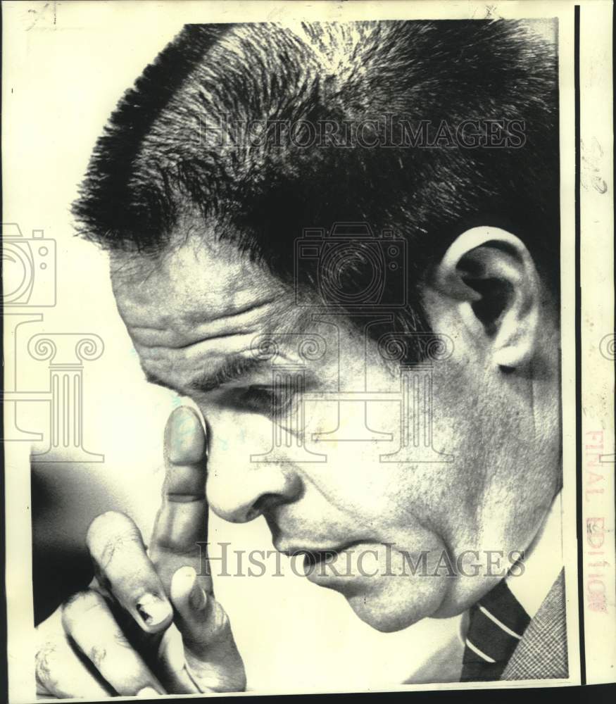 1973 Press Photo H.R. Haldeman, former White House Chief of Staff, ponders