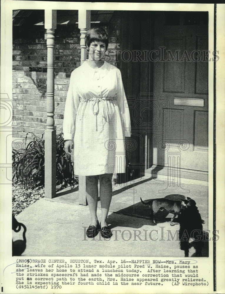 1970 Press Photo Mrs.Mary Haise, wife of Apollo 13 lunar pilot Fred Haise in TX