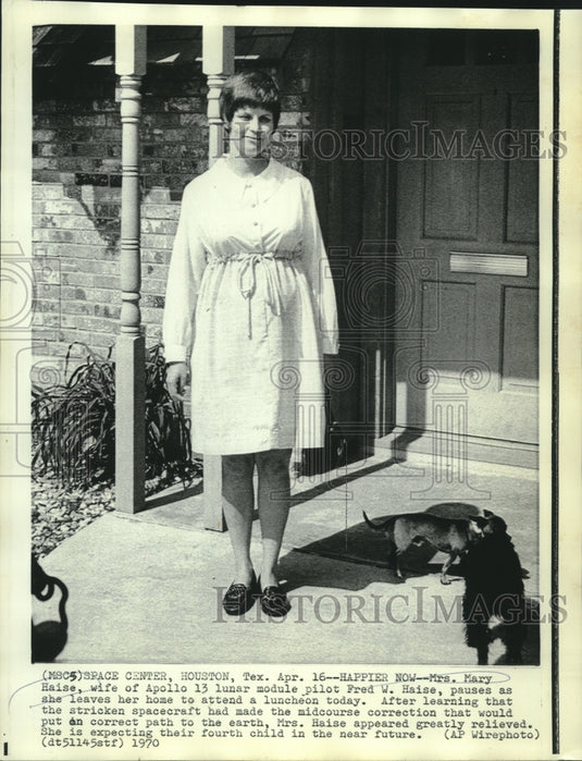 1970 Press Photo Mrs.Mary Haise, wife of Apollo 13 lunar pilot Fred Haise in TX