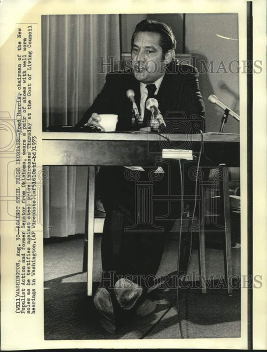 1973 Press Photo New Populist Action Fred Harris at Cost of Living Council