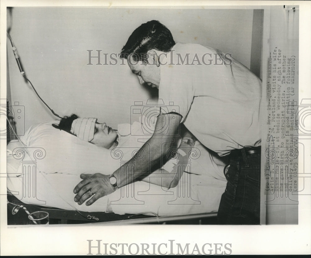 1964 Press Photo Oregon&#39;s quadruplet girl parents Mr. &amp; Mrs. Arlin Greenwalt
