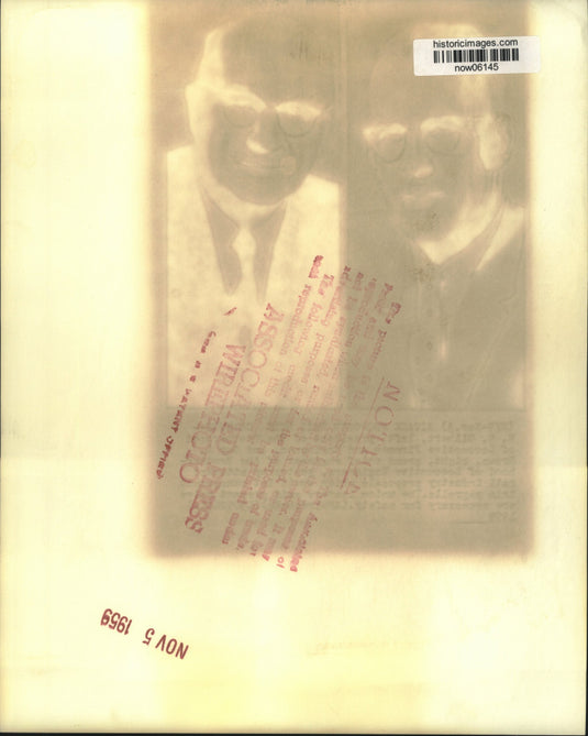 1959 Press Photo H.E. Gilbert & Guy Brown of Brotherhood of Locomotive Engineers