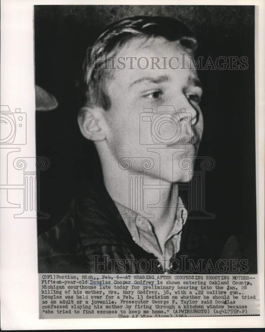 1963 Press Photo Douglas C. Godfrey, 15, confesses shooting his mother, Mary.