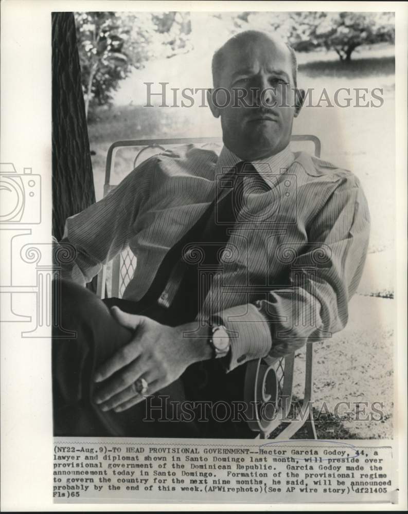 1965 Press Photo H.Garcia Godoy of Dominican Republic provisional government
