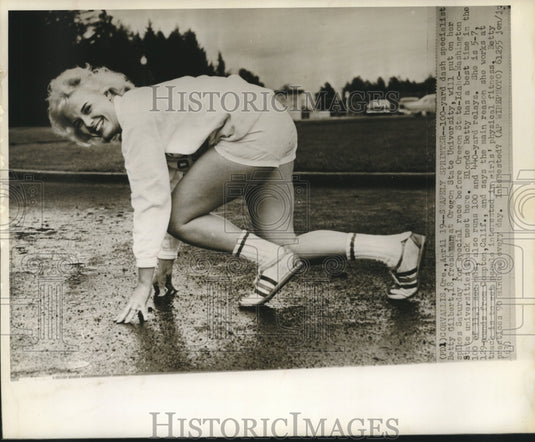 1963 Press Photo Betty Gilbert, Oregon State University 100-yard specialist