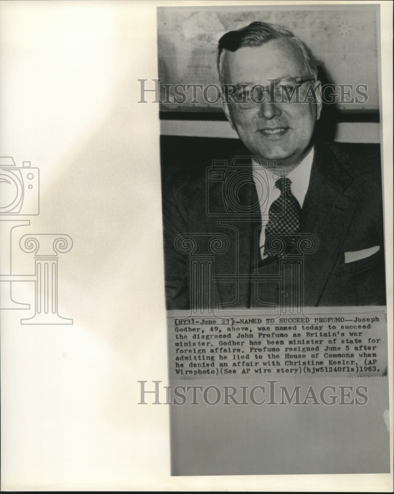 1963 Press Photo Joseph Godber named as Britain's War Minister - now06444