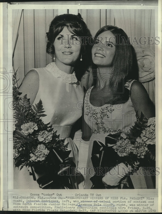 1970 Press Photo Lawanna Glass & other preliminary winner in Miss FL pageant