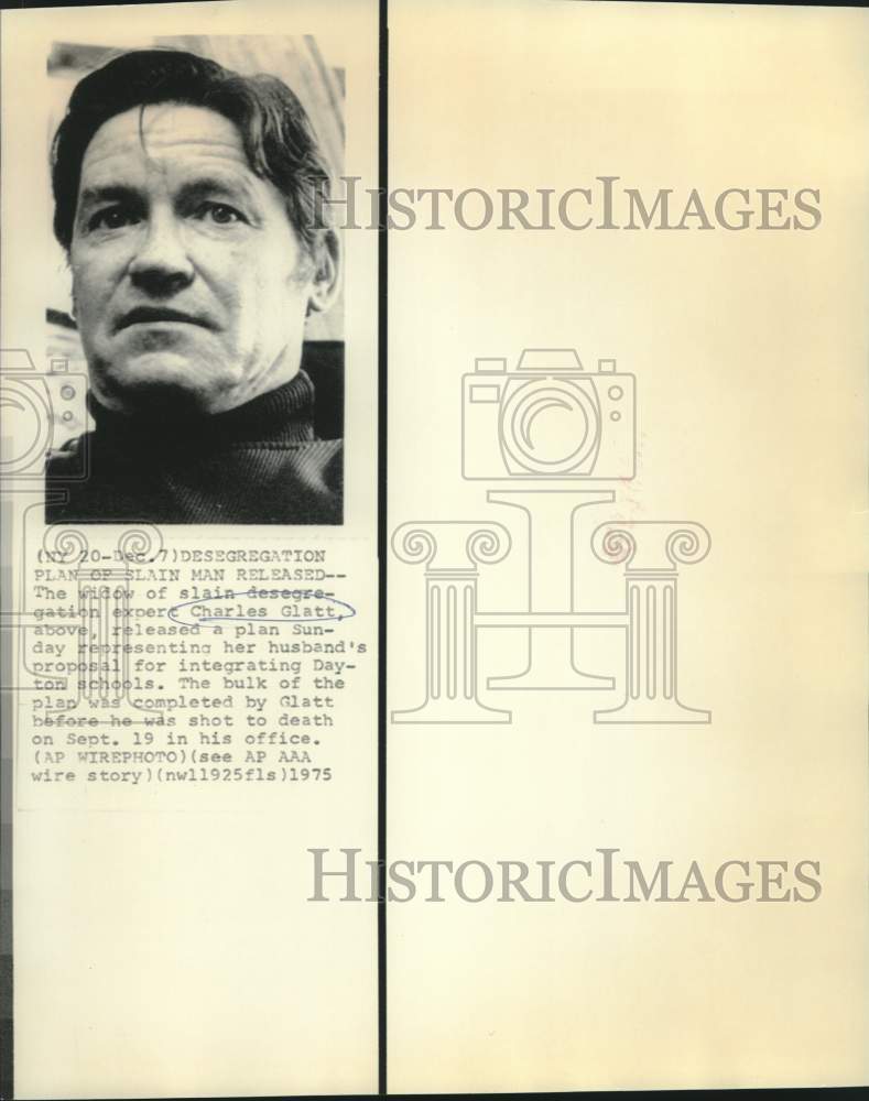 1975 Press Photo Charles Glatt, desegregation expert - now06474