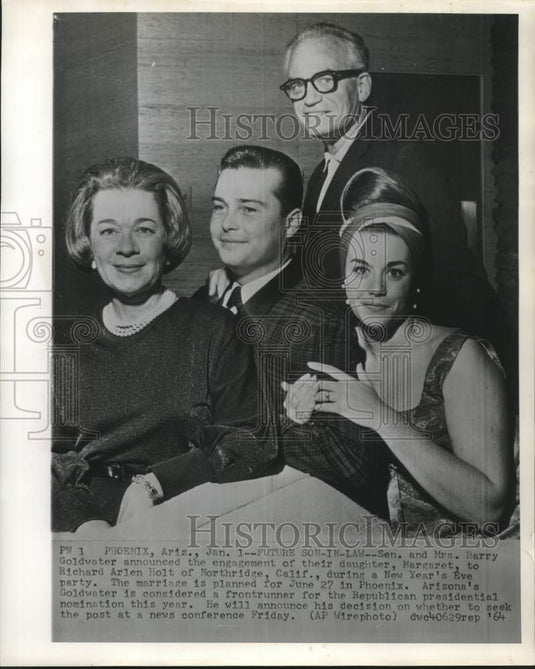 1964 Press Photo Senator & Mrs. Goldwater announce engagement of daughter