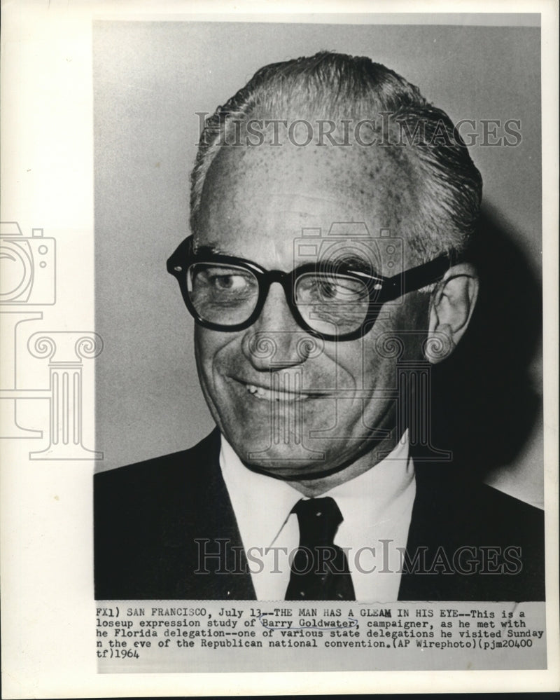 Load image into Gallery viewer, 1964 Press Photo Senator Goldwater meets with Florida delegation - now06548
