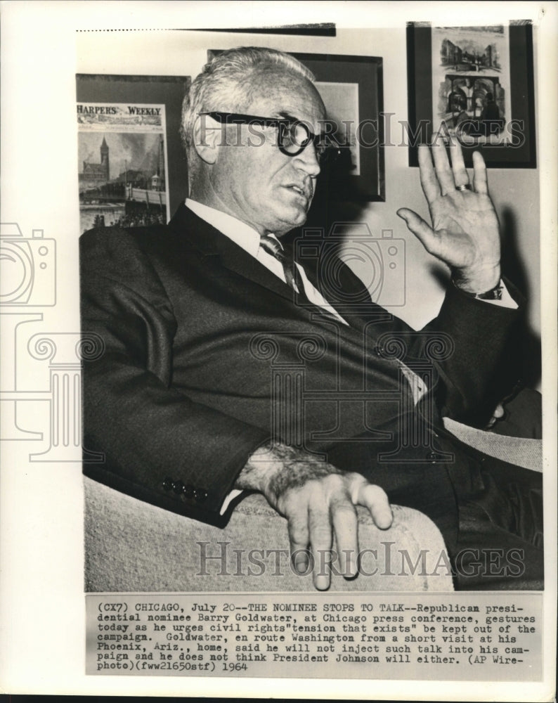 1964 Press Photo Republican Presidential nominee Goldwater at news conference